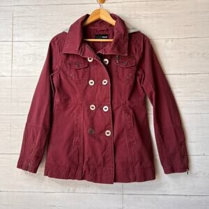 Hurley Jacket Womens Size Small Burgundy Winchester Woven Full Zip with Hood